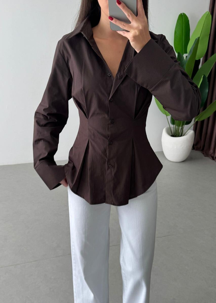 XJAL Bluse aus Baumwolle - Schokolade