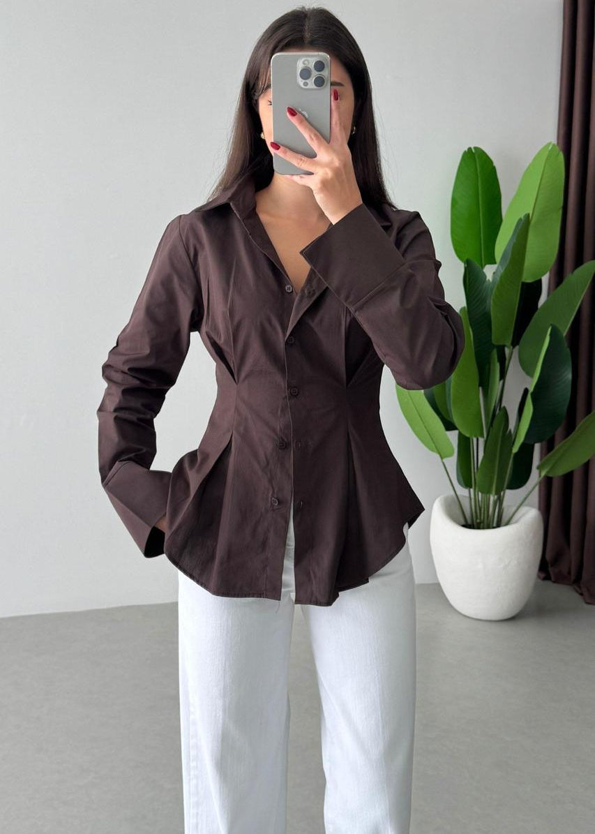 XJAL Bluse aus Baumwolle - Schokolade