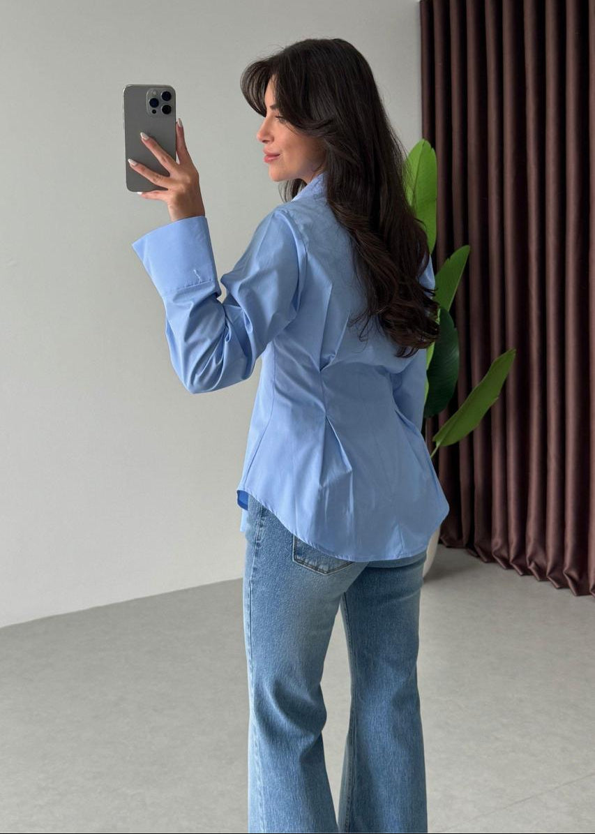 GROV Bluse aus Baumwolle - Himmelblau