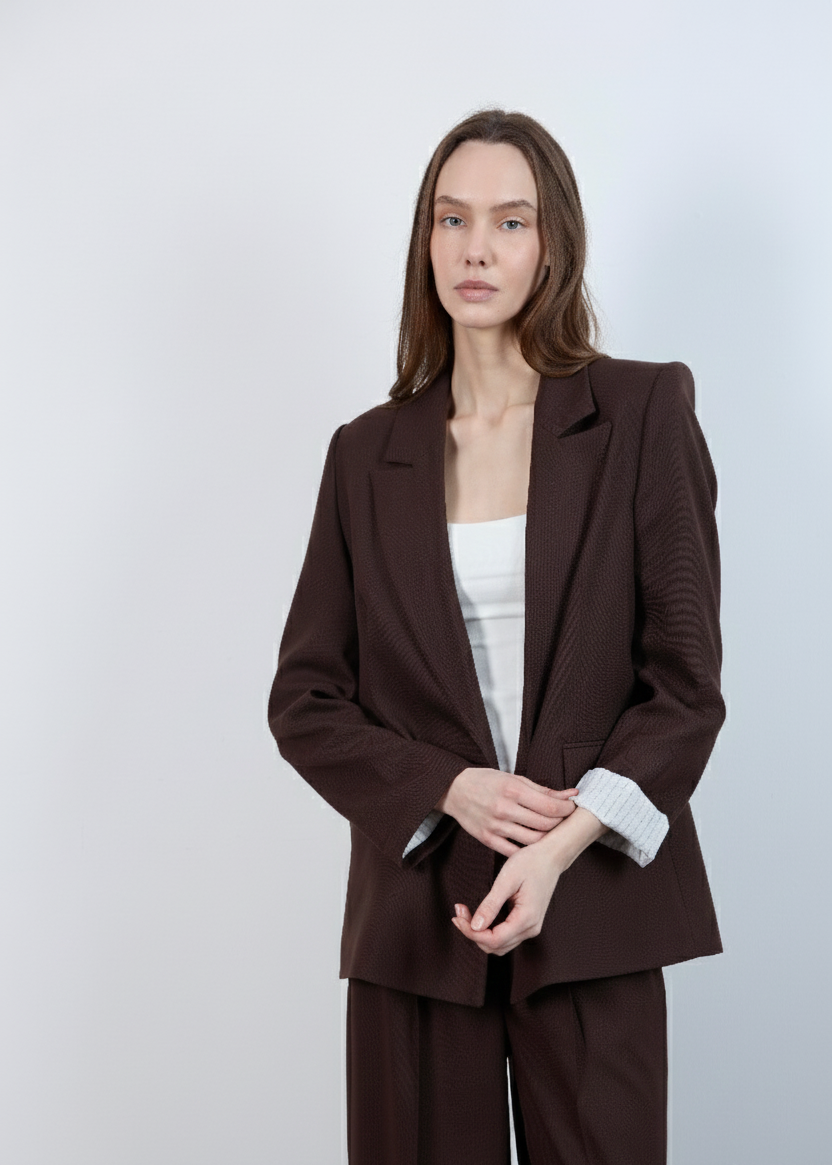 Blazer ENGVE aus Polyester - Schokobraun